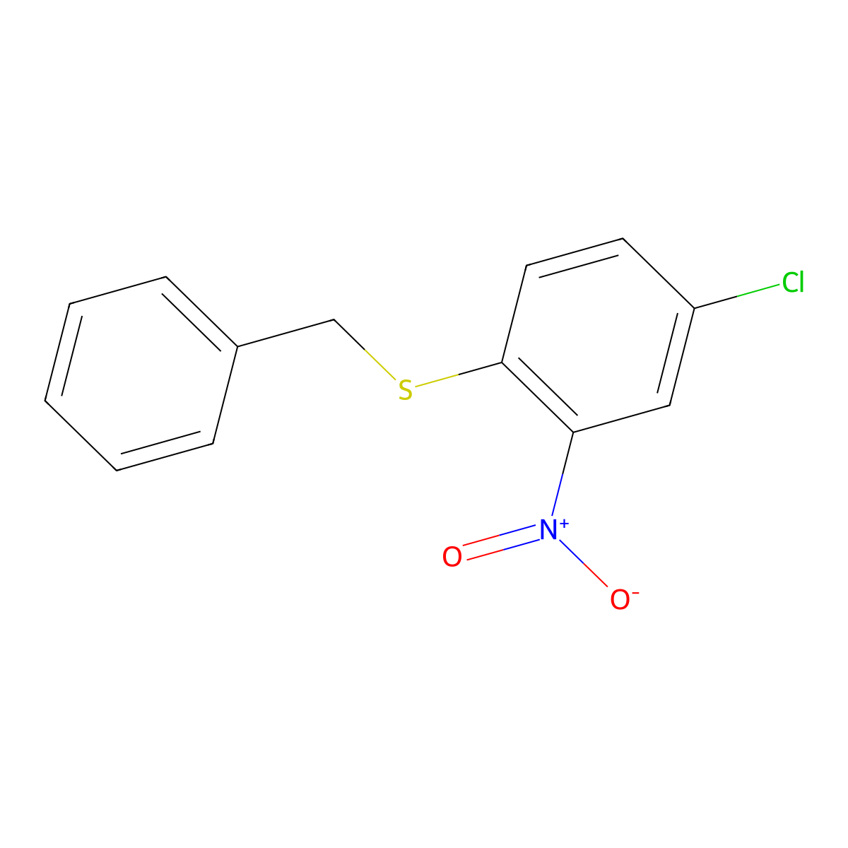 4-Chloro-2-nitro-1-((phenylmethyl)thio)benzene molecular structure, CAS 22057-45-0