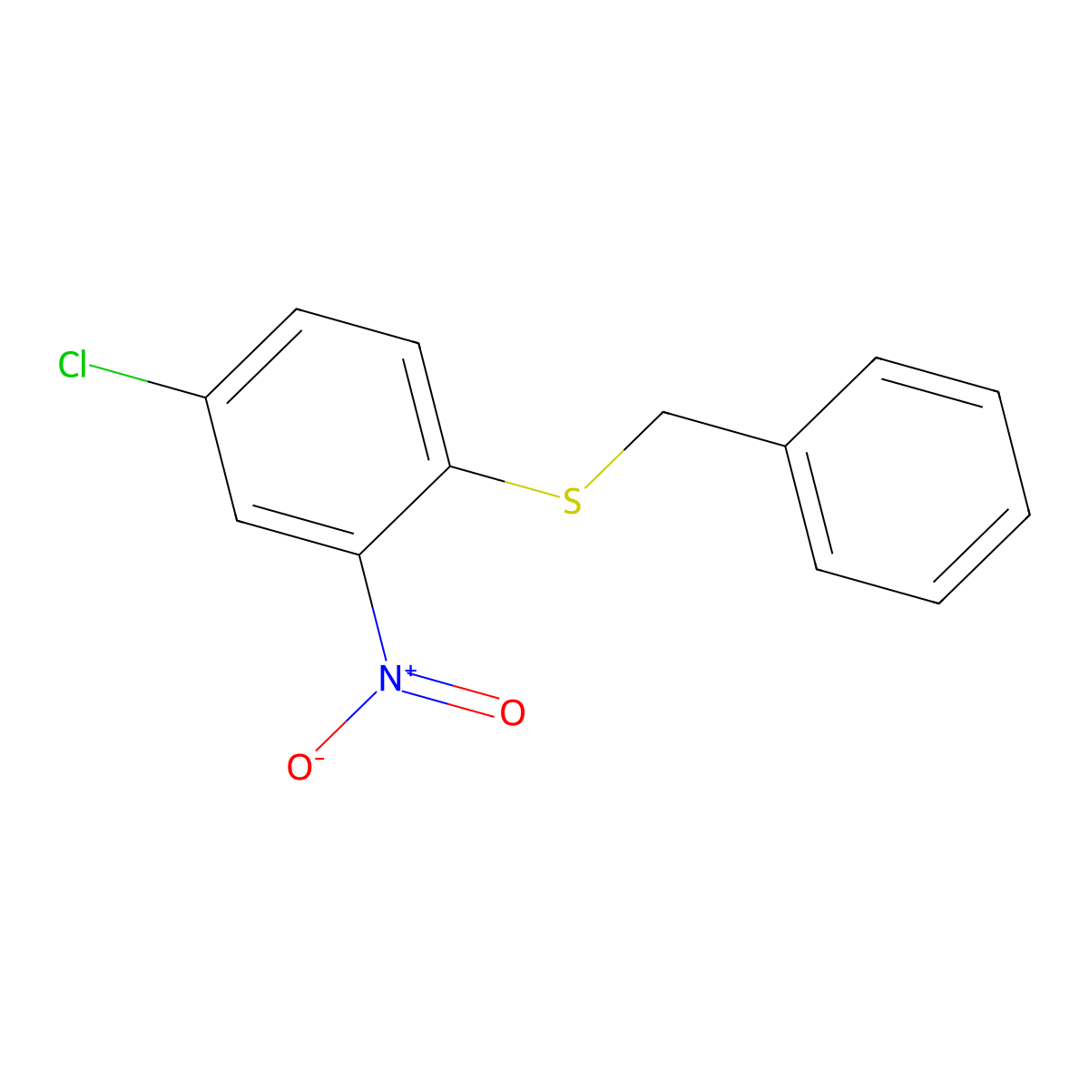 4-Chloro-2-nitro-1-((phenylmethyl)thio)benzene molecular structure, CAS 22057-45-0