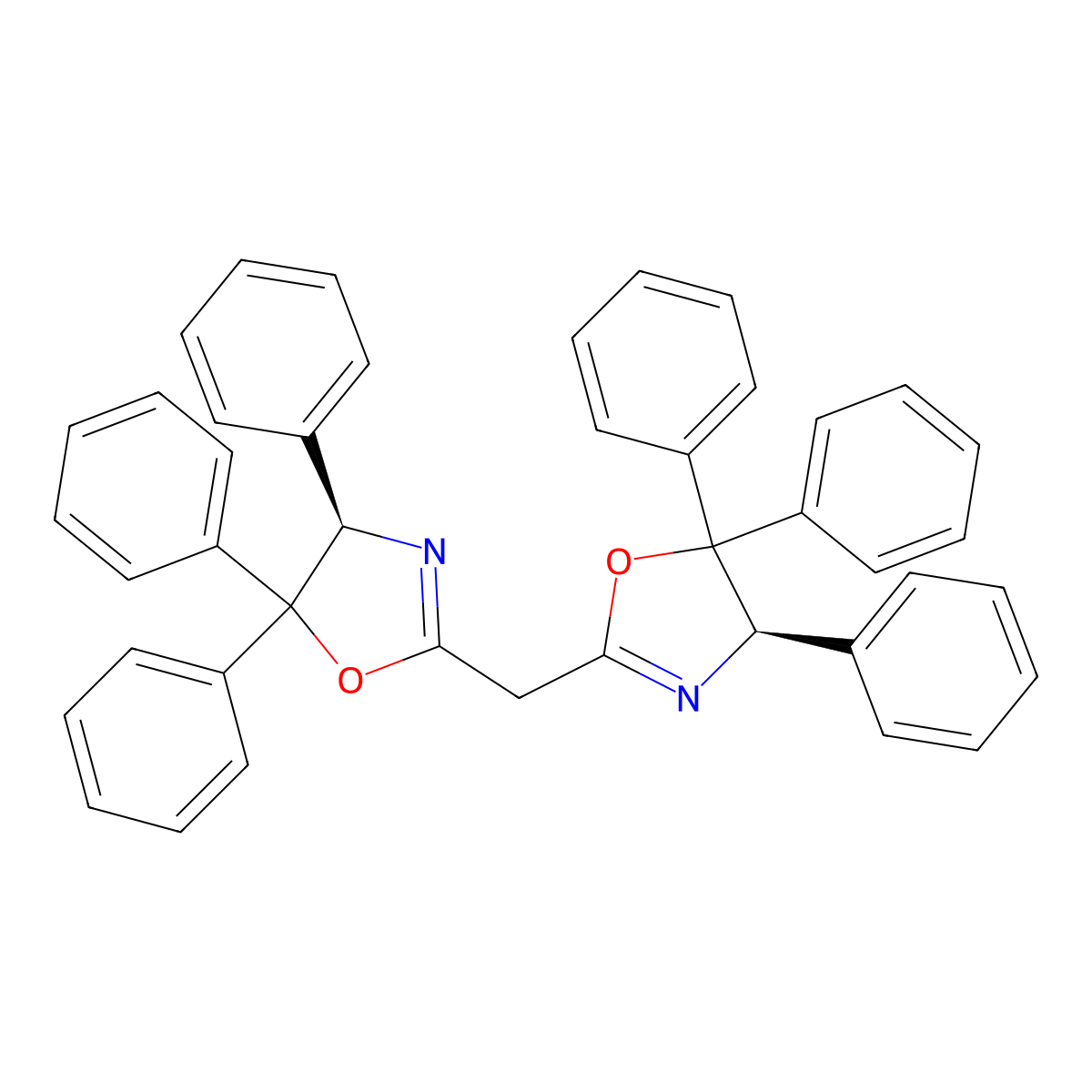 Bis((R)-4,5,5-triphenyl-4,5-dihydrooxazol-2-yl)methane molecular structure, CAS 220578-26-7