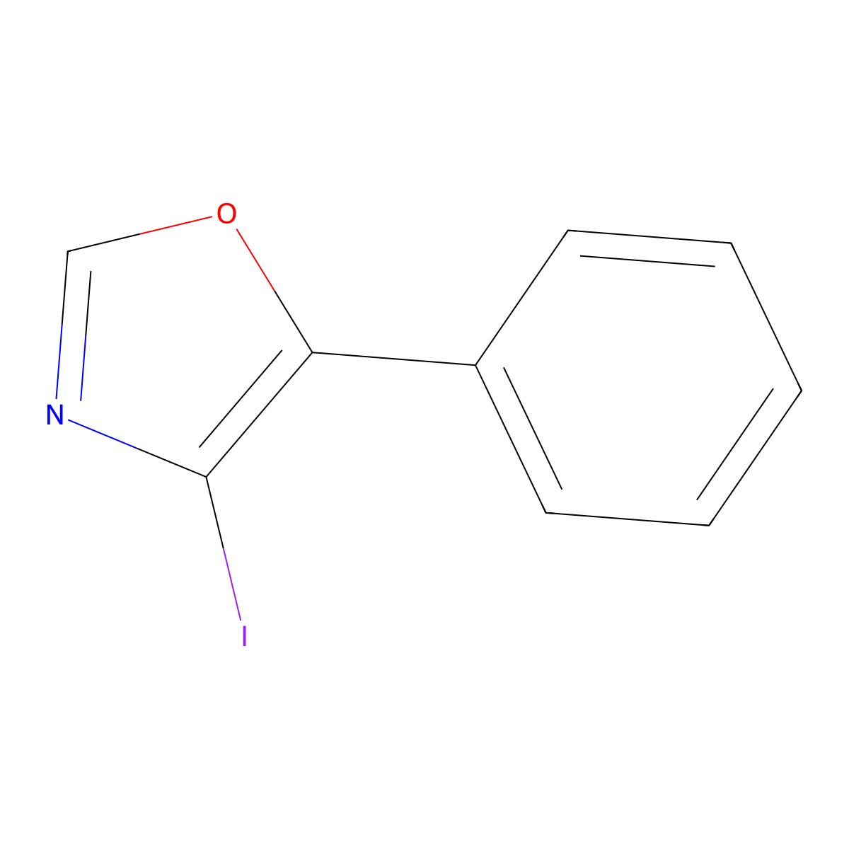 4-Iodo-5-phenyloxazole molecular structure, CAS 220580-85-8
