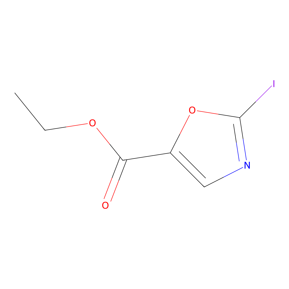 Ethyl 2-iodo-1,3-oxazole-5-carboxylate molecular structure, CAS 220580-97-2