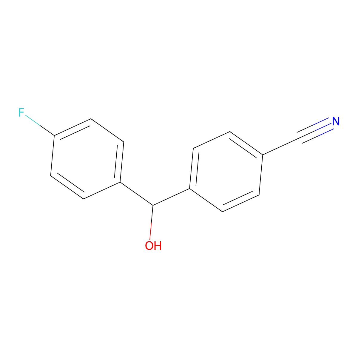 4-[(4-Fluorophenyl)(hydroxy)methyl]benzonitrile molecular structure, CAS 220583-40-4