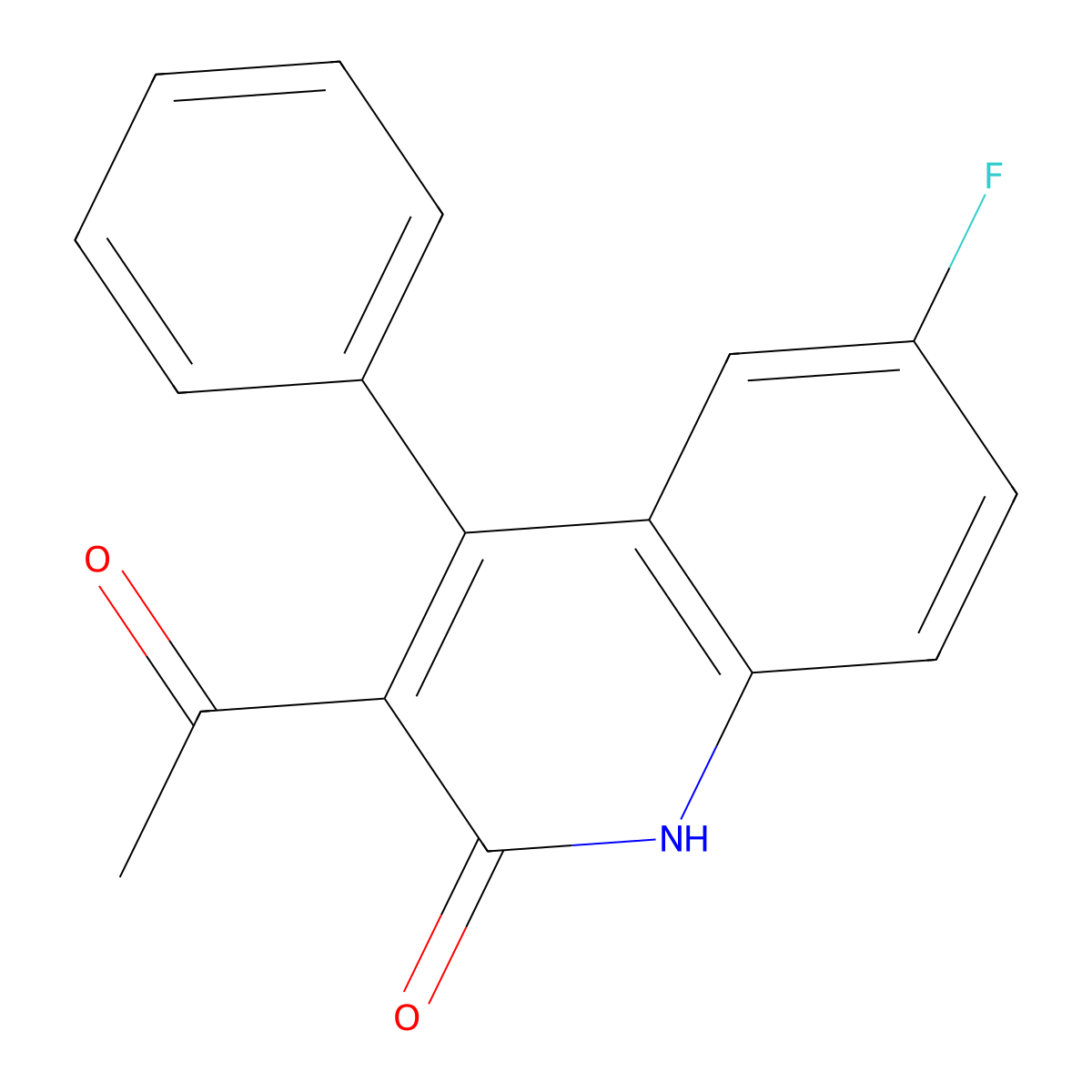 3-Acetyl-6-fluoro-4-phenylquinolin-2(1H)-one molecular structure, CAS 2205870-43-3