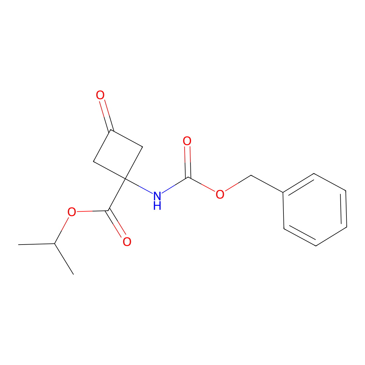 Cyclobutanecarboxylic acid, 3-oxo-1-[[(phenylmethoxy)carbonyl]amino]-, 1-methylethyl ester molecular structure, CAS 2205882-76-2