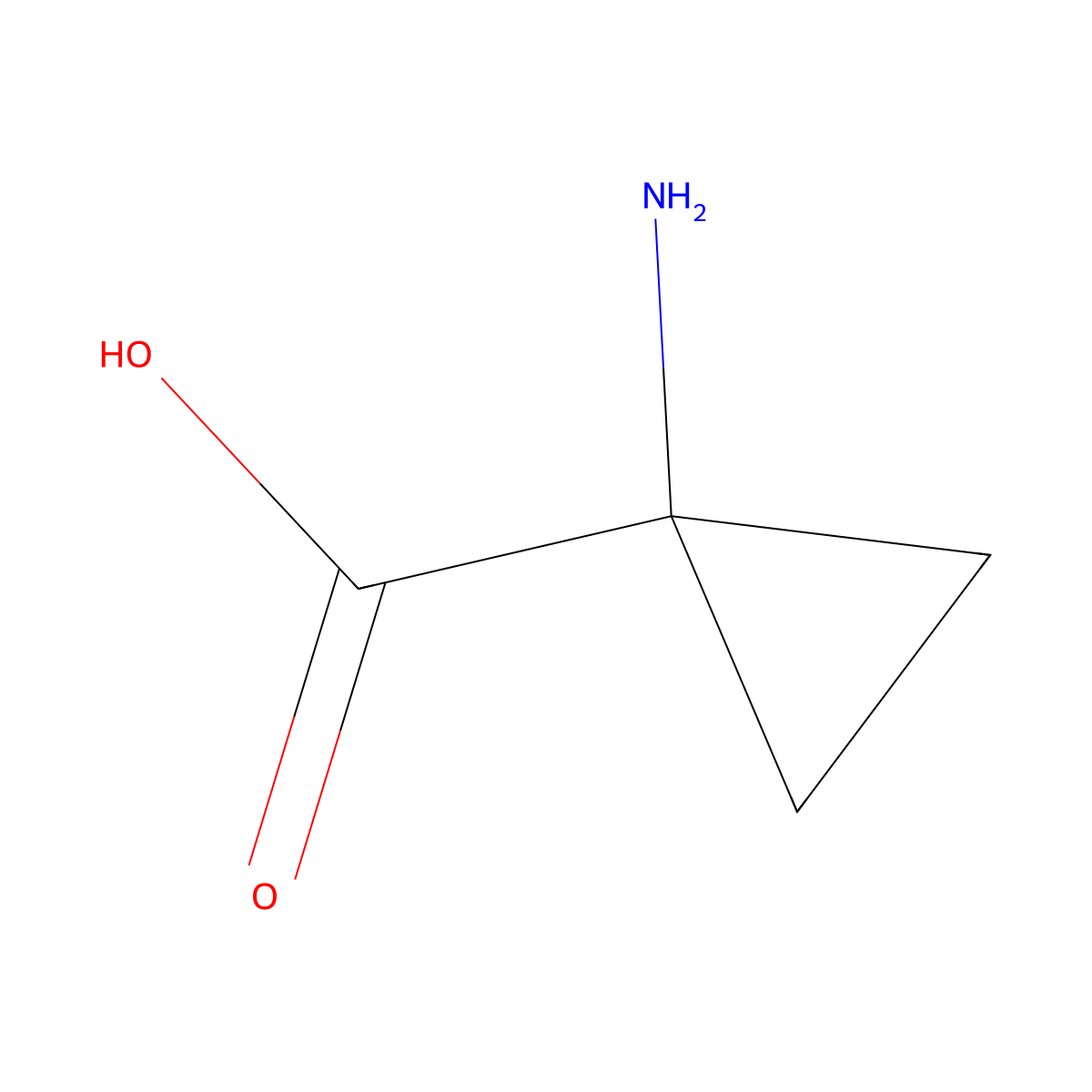 1-Aminocyclopropane-1-carboxylic acid molecular structure, CAS 22059-21-8