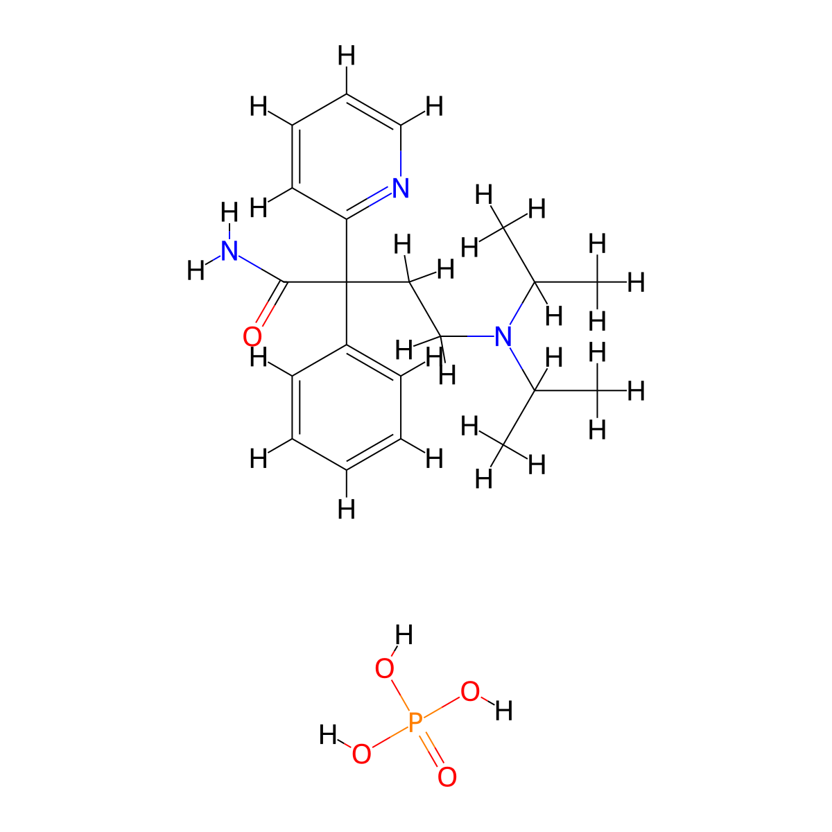 Disopyramide Phosphate molecular structure, CAS 22059-60-5