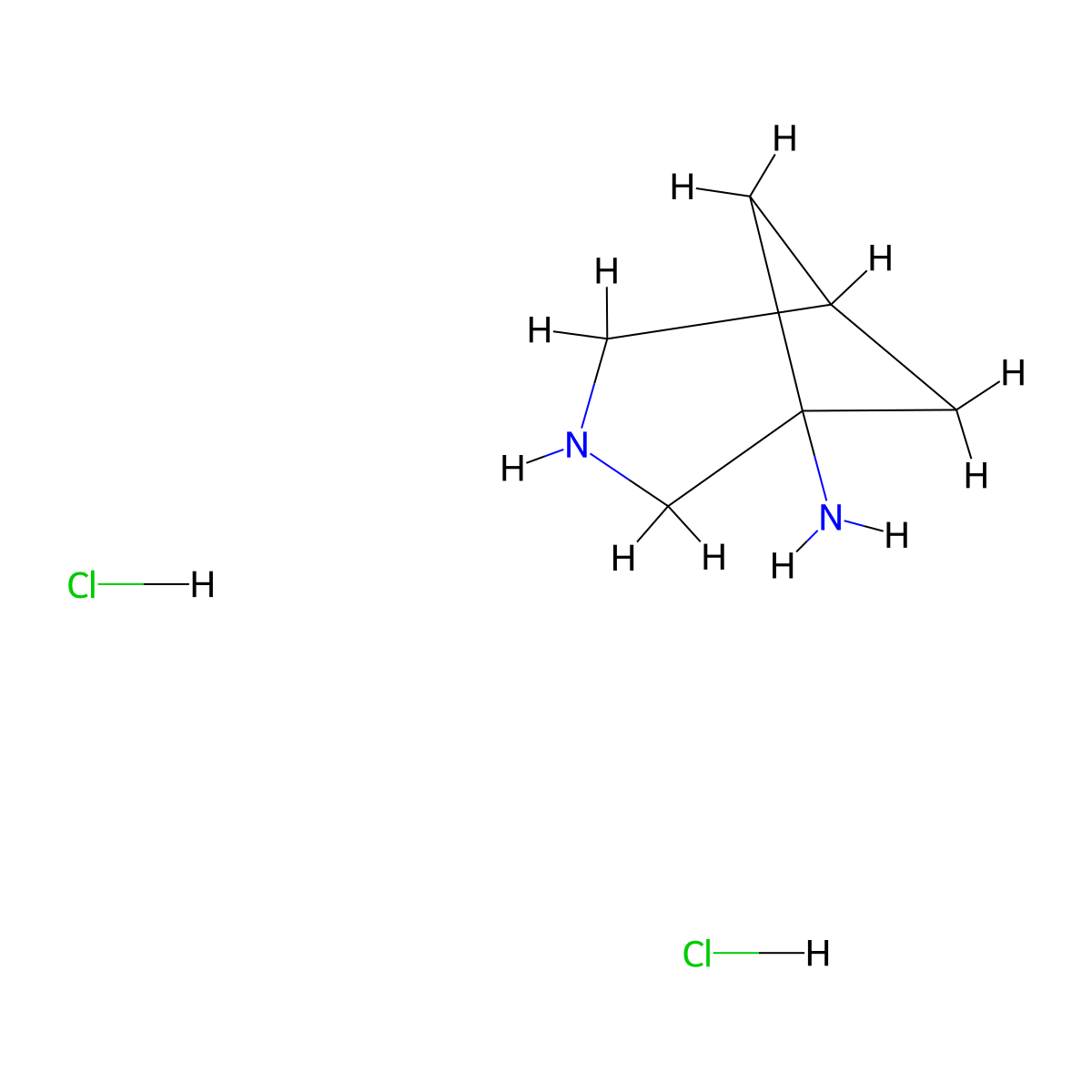 3-Azabicyclo[3.1.1]heptan-1-amine;dihydrochloride molecular structure, CAS 220593-83-9