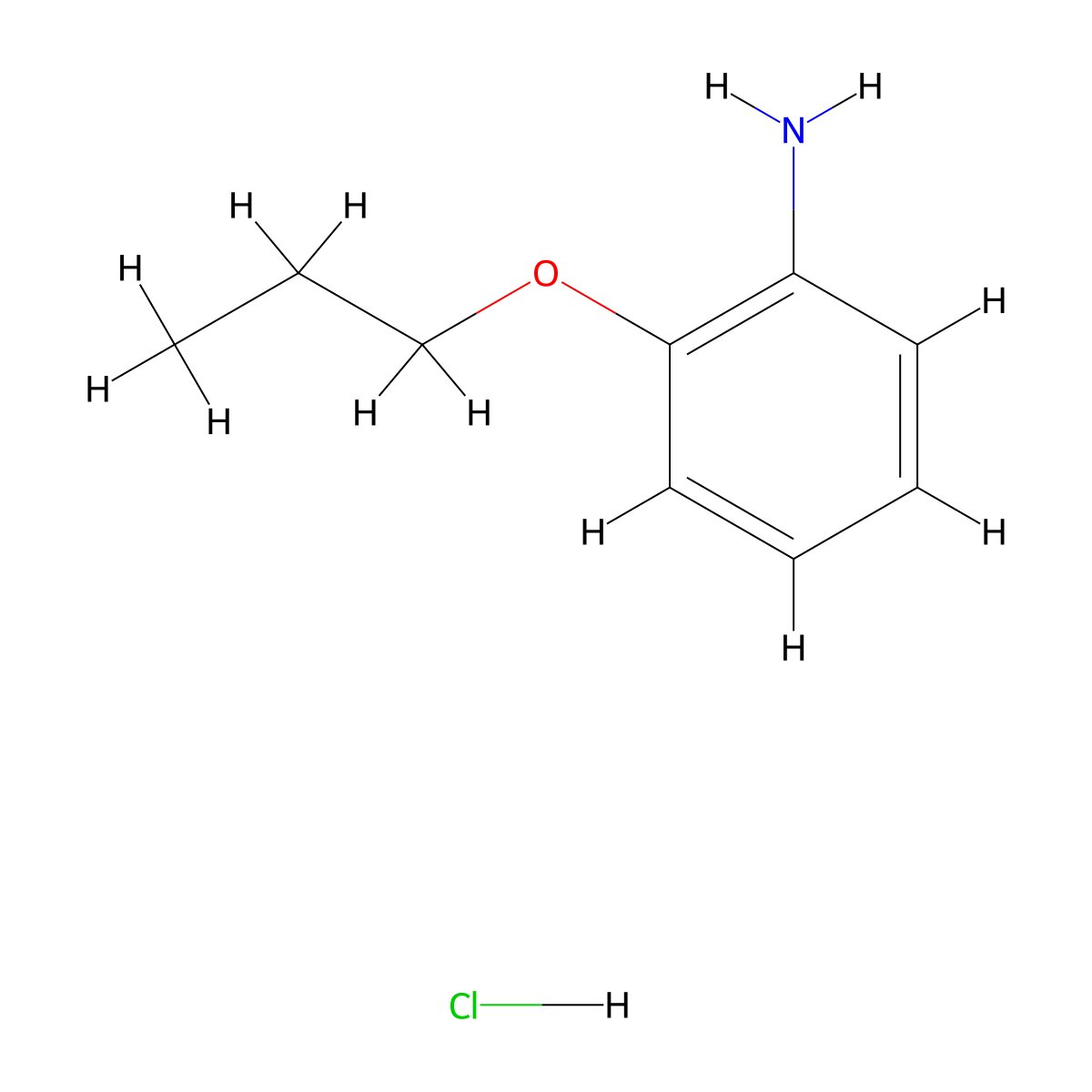 2-Propoxyaniline hydrochloride molecular structure, CAS 220594-10-5