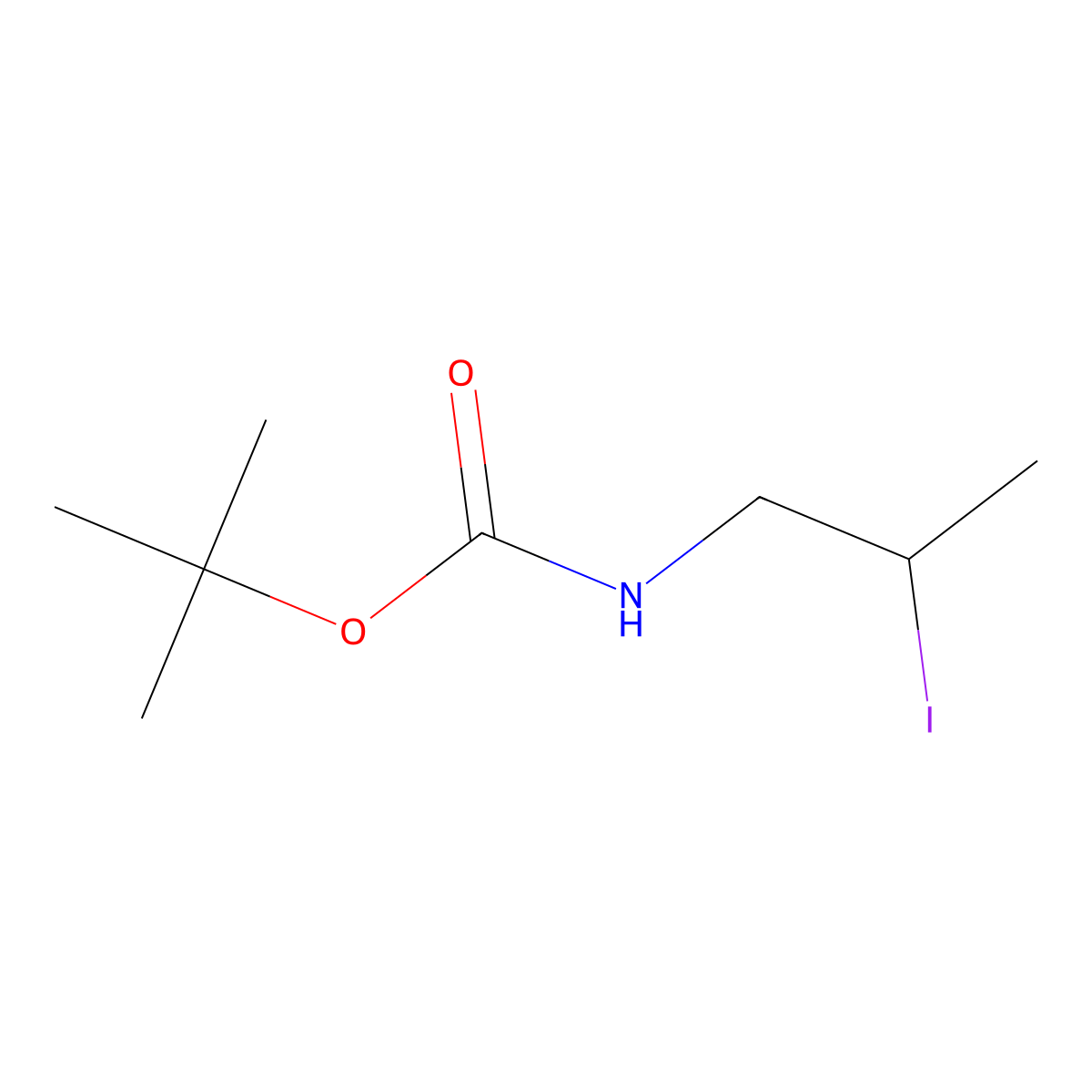 1-(Tert-butoxycarbonylamino)-2-iodopropane molecular structure, CAS 220594-87-6