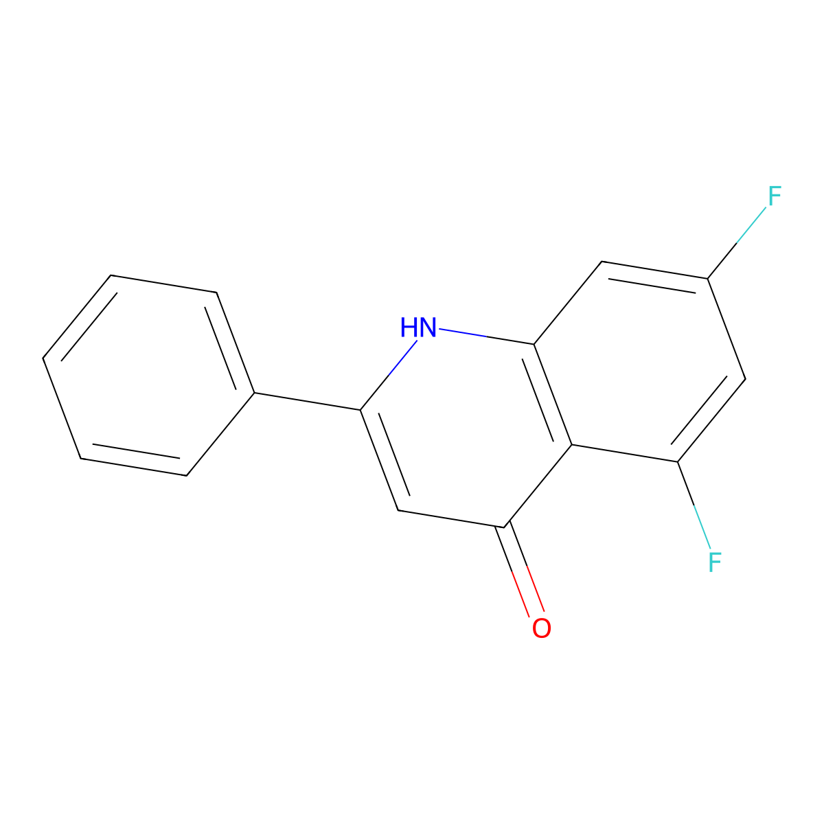 5,7-Difluoro-2-phenylquinolin-4-ol molecular structure, CAS 220598-55-0