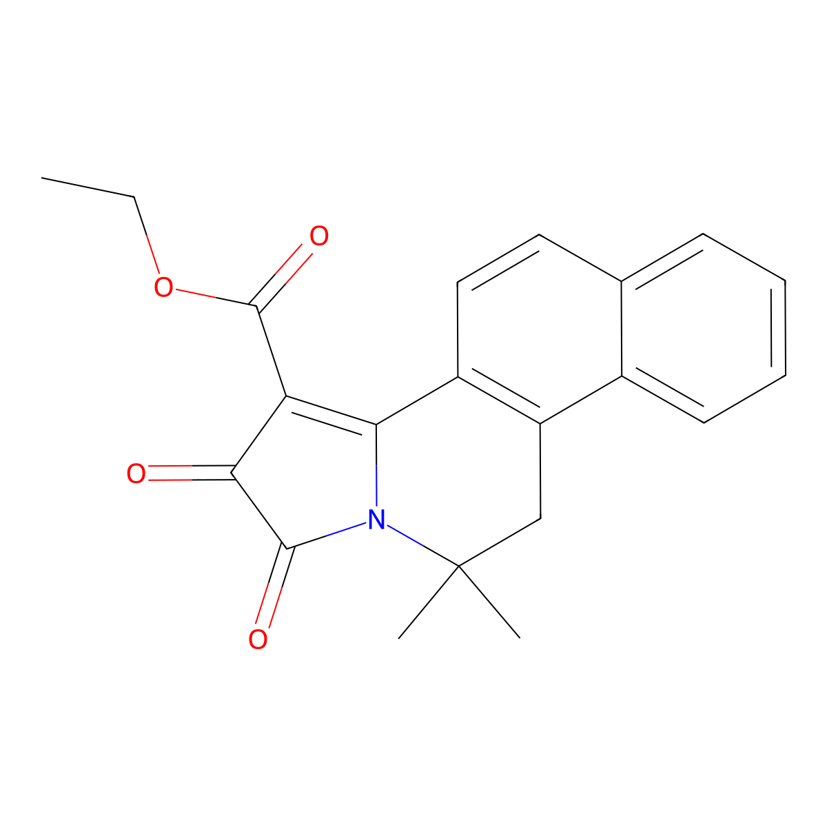 Ethyl 5,6,8,9-tetrahydro-6,6-dimethyl-8,9-dioxobenzo[f]pyrrolo[2,1-a]isoquinoline-10-carboxylate molecular structure, CAS 220598-57-2