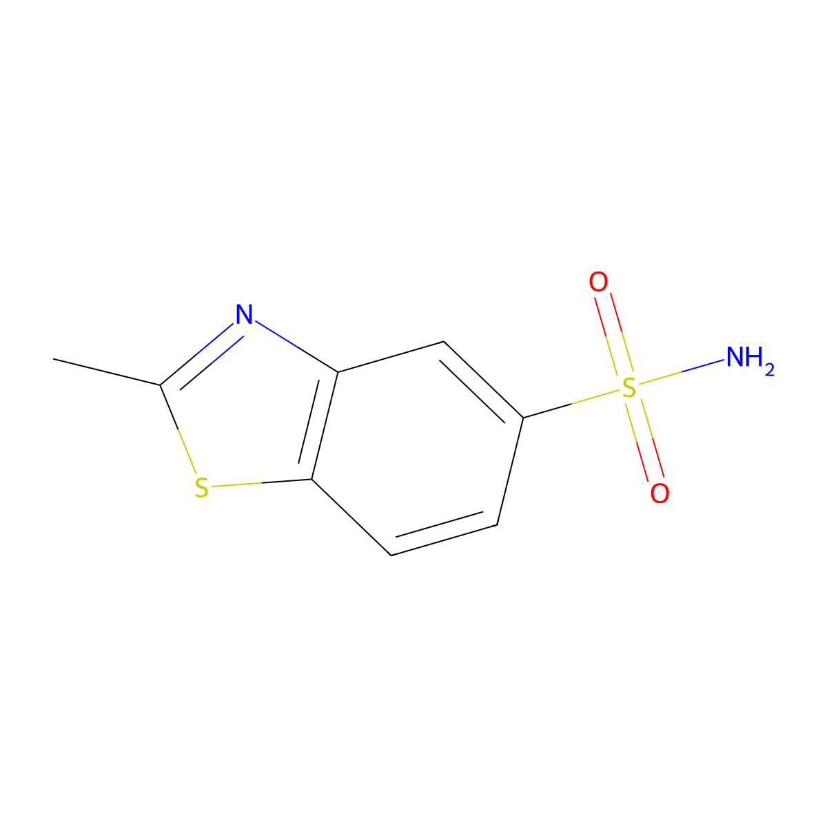 2-Methyl-1,3-benzothiazole-5-sulfonamide molecular structure, CAS 2206-81-7