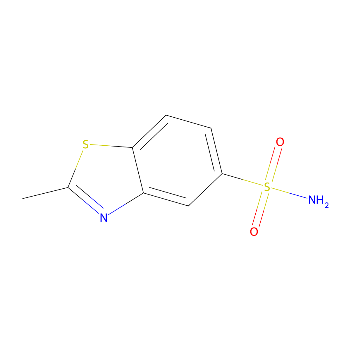2-Methyl-1,3-benzothiazole-5-sulfonamide molecular structure, CAS 2206-81-7