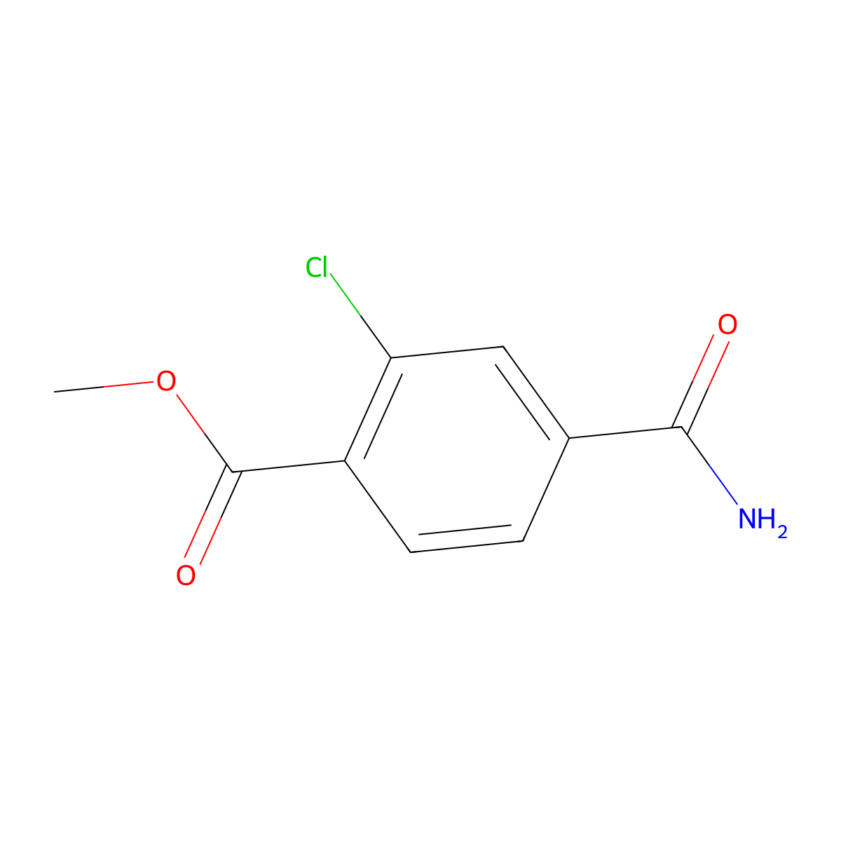 Methyl 4-carbamoyl-2-chlorobenzoate molecular structure, CAS 220603-20-3