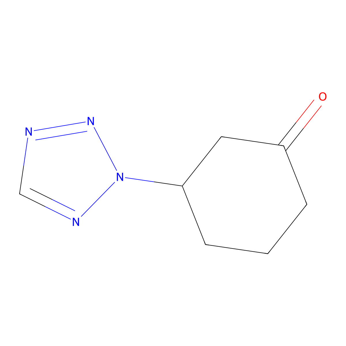 3-(2H-tetrazol-2-yl)cyclohexanone molecular structure, CAS 2206065-41-8