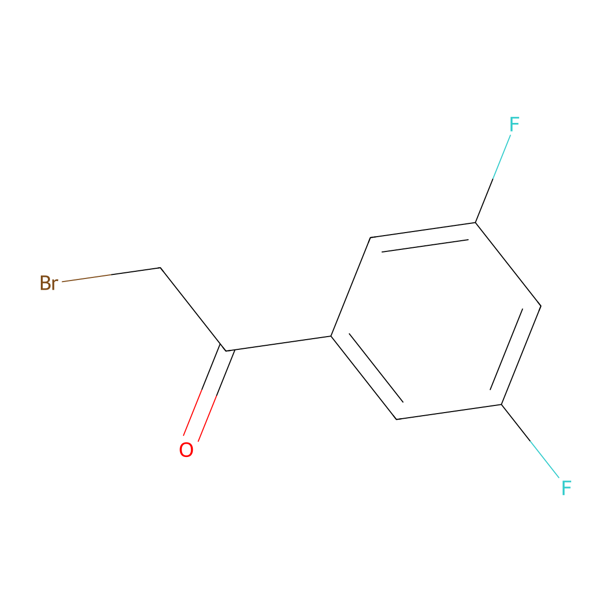 2-Bromo-1-(3,5-difluorophenyl)ethanone molecular structure, CAS 220607-75-0