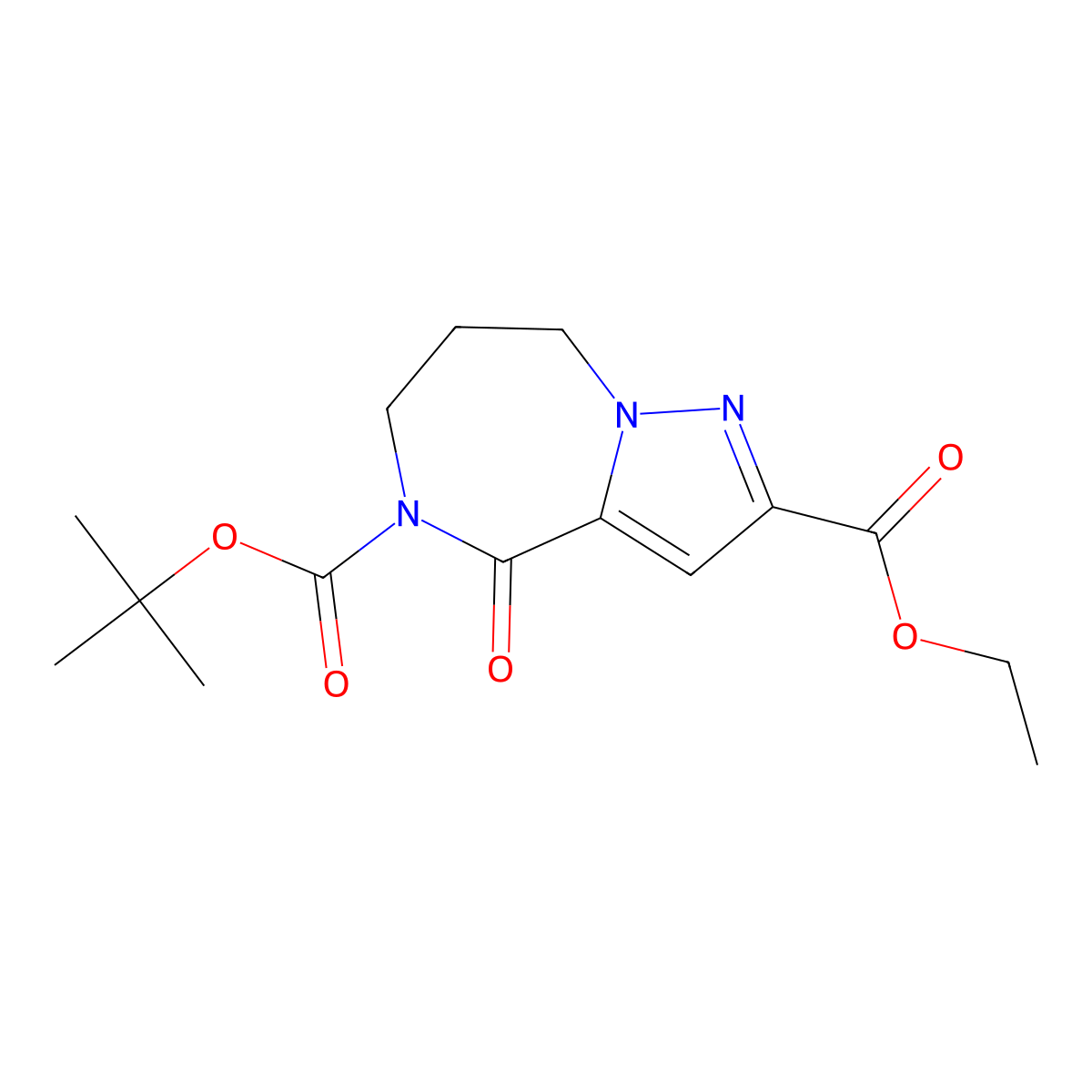 5-tert-butyl 2-ethyl 4-oxo-7,8-dihydro-4H-pyrazolo[1,5-a][1,4]diazepine-2,5(6H)-dicarboxylate molecular structure, CAS 2206111-88-6