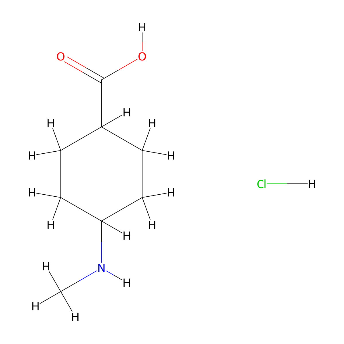 trans-4-(Methylamino)cyclohexanecarboxylic acid;hydrochloride molecular structure, CAS 2206112-18-5