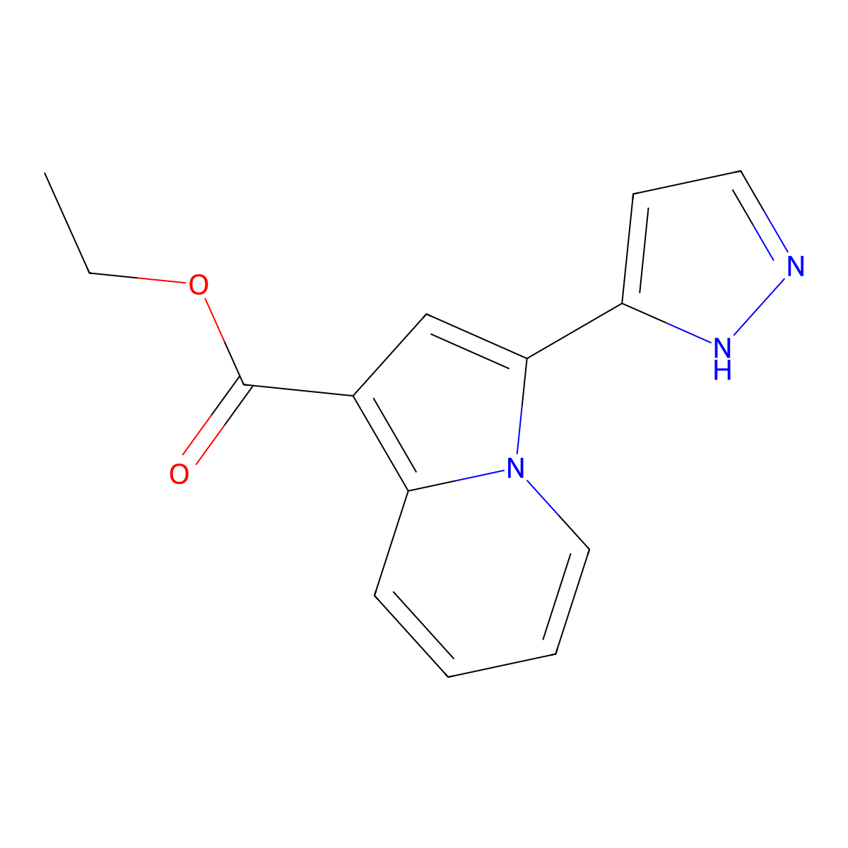 Ethyl 3-(1H-Pyrazol-3-Yl)Indolizine-1-Carboxylate molecular structure, CAS 2206113-51-9