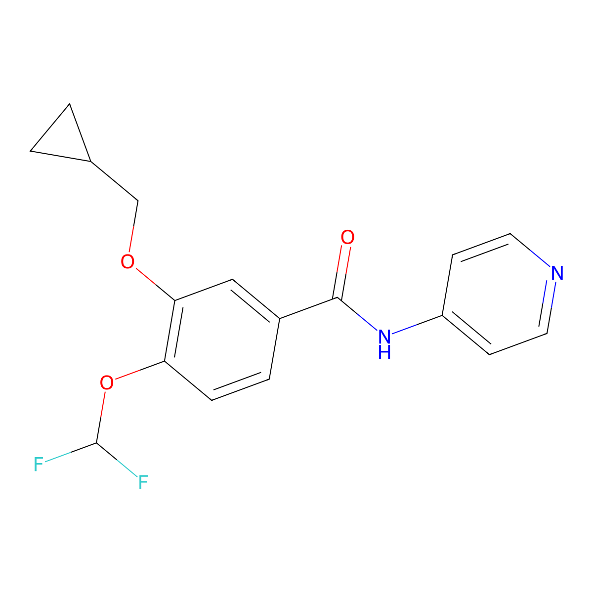 3-(Cyclopropylmethoxy)-4-(difluoromethoxy)-N-(pyridin-4-yl)benzamide molecular structure, CAS 2206113-97-3