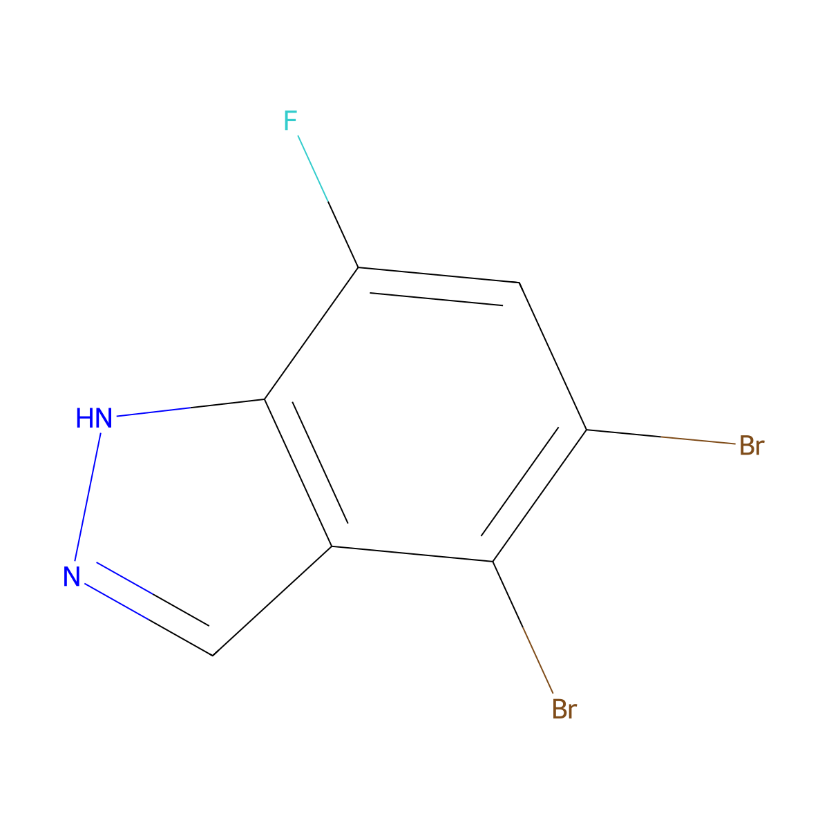 4,5-Dibromo-7-fluoro-1H-indazole molecular structure, CAS 2206114-70-5