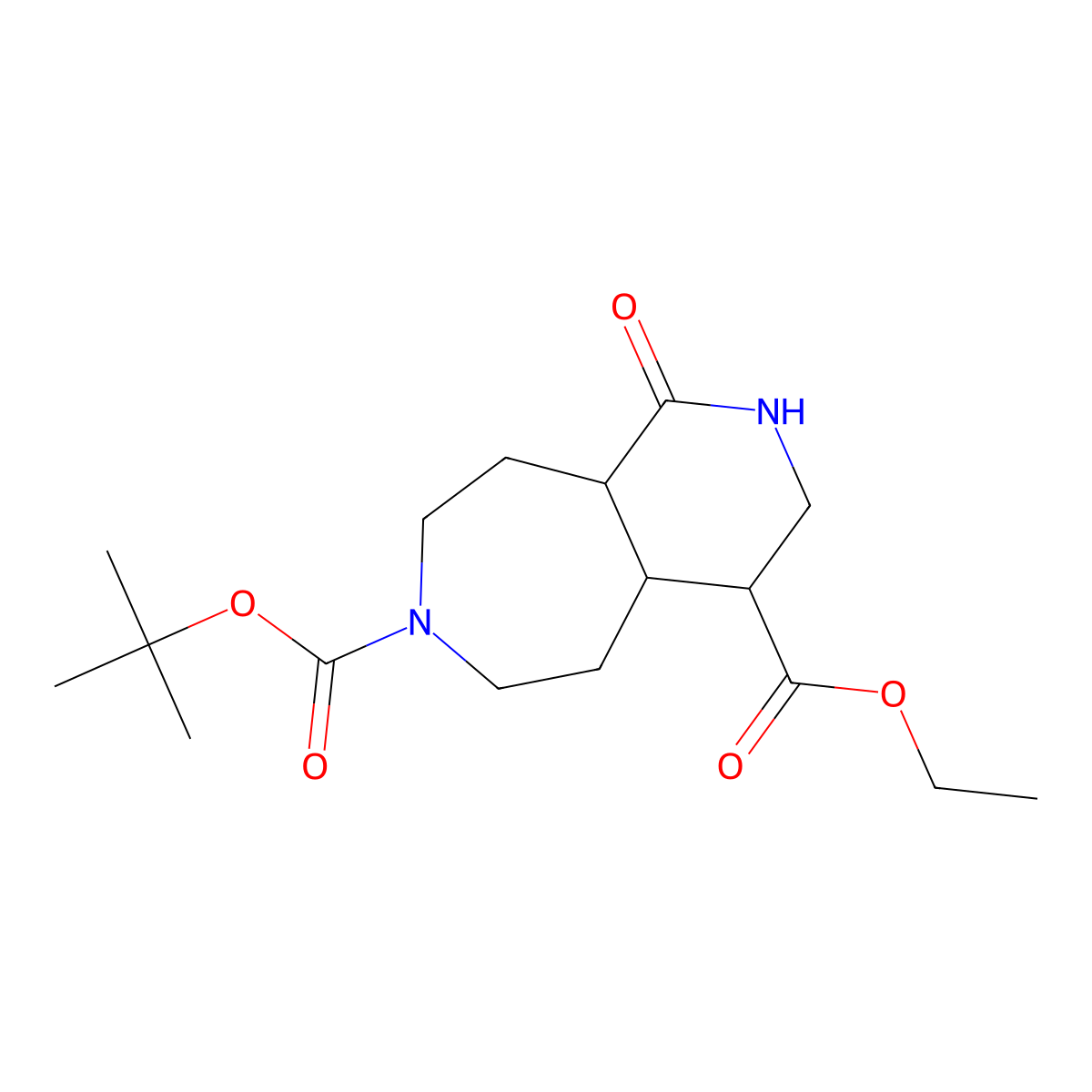 rel-7-(tert-Butyl) 4-ethyl (4S,4aR,9aS)-1-oxodecahydro-7H-pyrido[3,4-d]azepine-4,7-dicarboxylate molecular structure, CAS 2206134-84-9