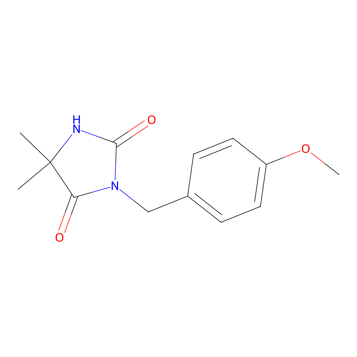 3-(4-Methoxybenzyl)-5,5-dimethylimidazolidine-2,4-dione molecular structure, CAS 220615-80-5