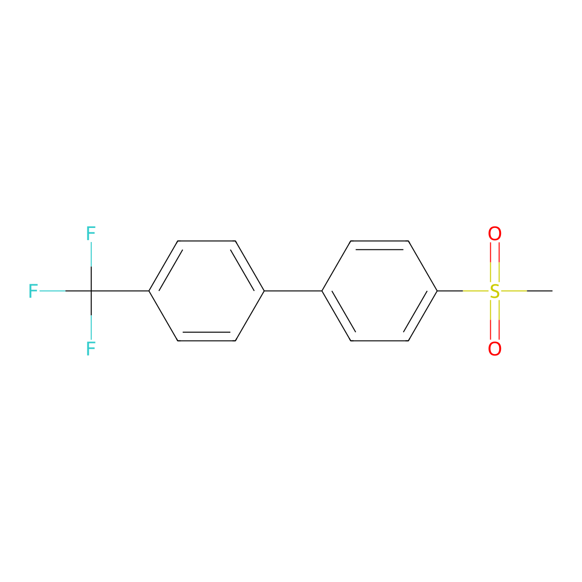 4-(4'-Trifluoromethylphenyl)phenyl methyl sulfone molecular structure, CAS 220615-93-0