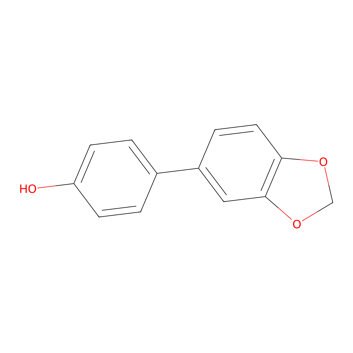 4-(3,4-Methylenedioxyphenyl)phenol molecular structure, CAS 220616-14-8