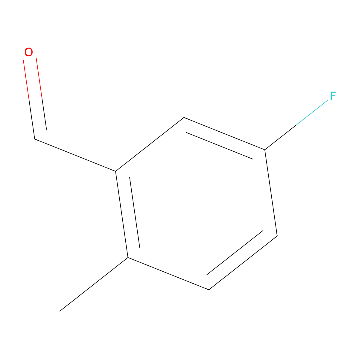5-Fluoro-2-methylbenzaldehyde molecular structure, CAS 22062-53-9