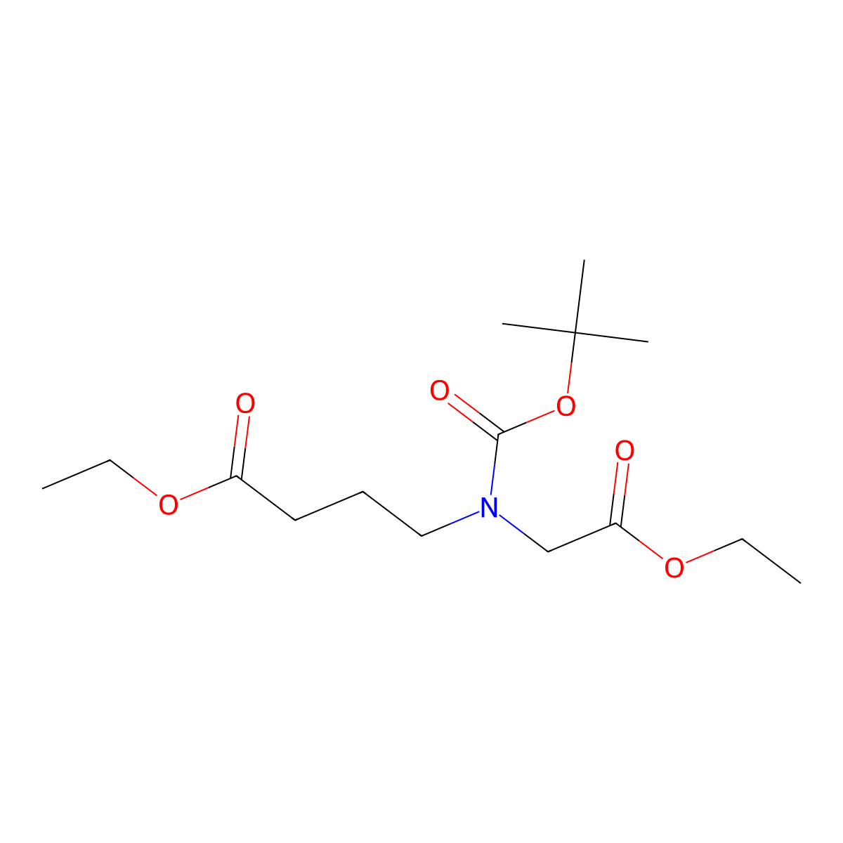 Ethyl 4-((tert-butoxycarbonyl)(2-ethoxy-2-oxoethyl)amino)butanoate molecular structure, CAS 2206230-47-7