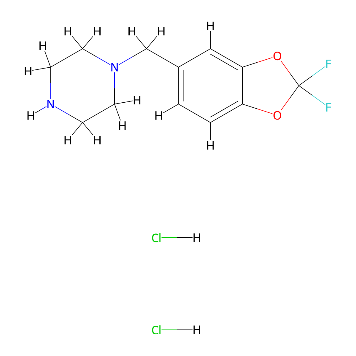1-(2,2-Difluorobenzo[1,3]dioxol-5-ylmethyl)piperazine dihydrochloride molecular structure, CAS 2206243-25-4