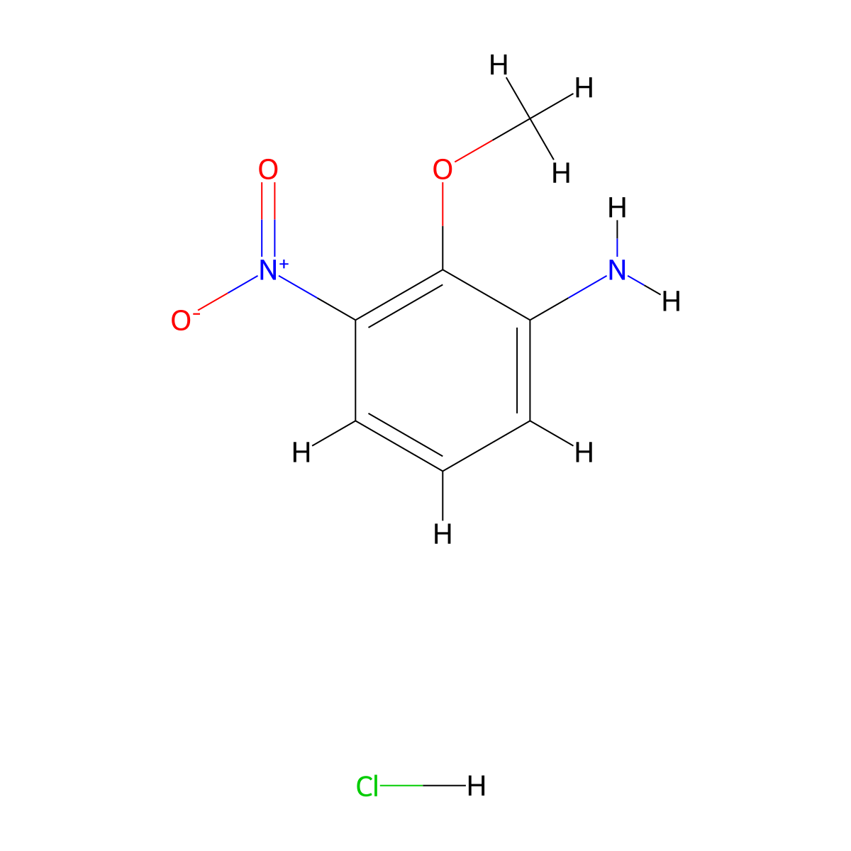 2-Methoxy-3-nitroaniline hydrochloride molecular structure, CAS 2206243-33-4