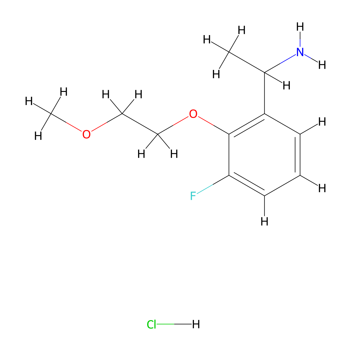 1-[3-Fluoro-2-(2-methoxy-ethoxy)-phenyl]-ethylamine hydrochloride molecular structure, CAS 2206265-64-5