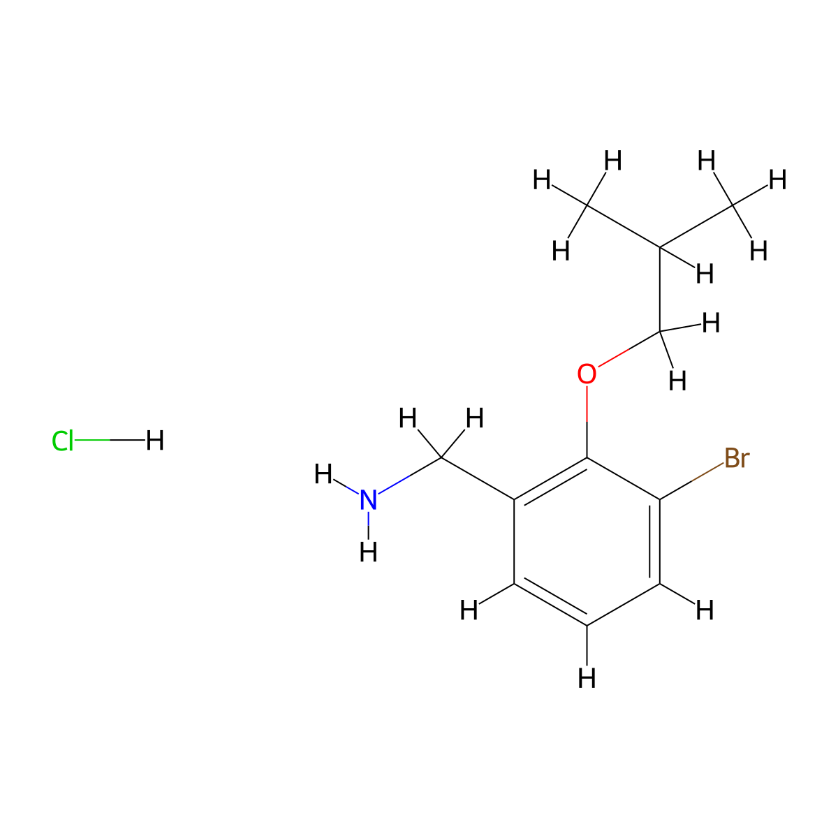 3-Bromo-2-isobutoxy-benzylamine hydrochloride molecular structure, CAS 2206265-79-2