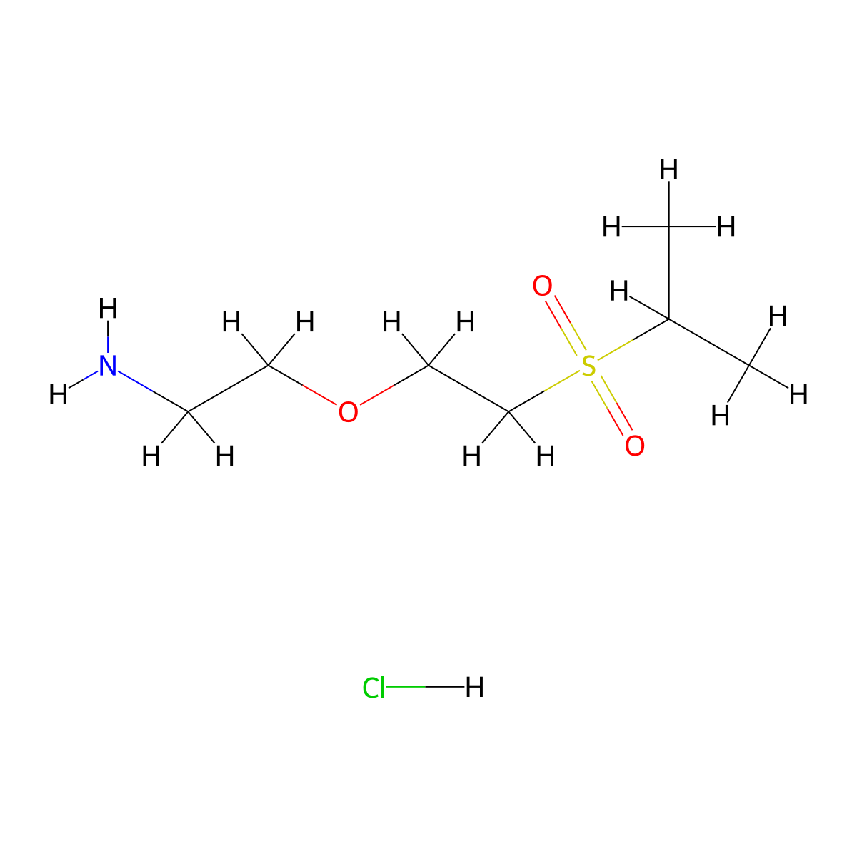 2-[2-(Propane-2-sulfonyl)-ethoxy]-ethylamine hydrochloride molecular structure, CAS 2206265-94-1