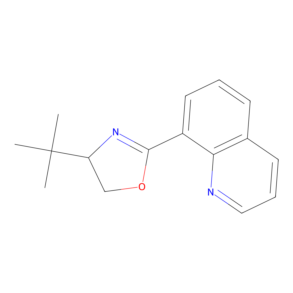 (S)-4-(tert-Butyl)-2-(quinolin-8-yl)-4,5-dihydrooxazole molecular structure, CAS 220629-00-5