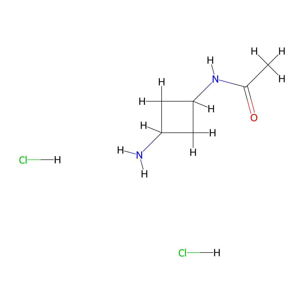 trans-N-(3-Aminocyclobutyl)acetamide 2hcl molecular structure, CAS 2206296-41-3