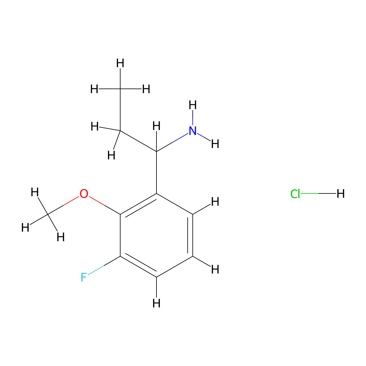 1-(3-Fluoro-2-methoxy-phenyl)-propylamine hydrochloride molecular structure, CAS 2206311-69-3