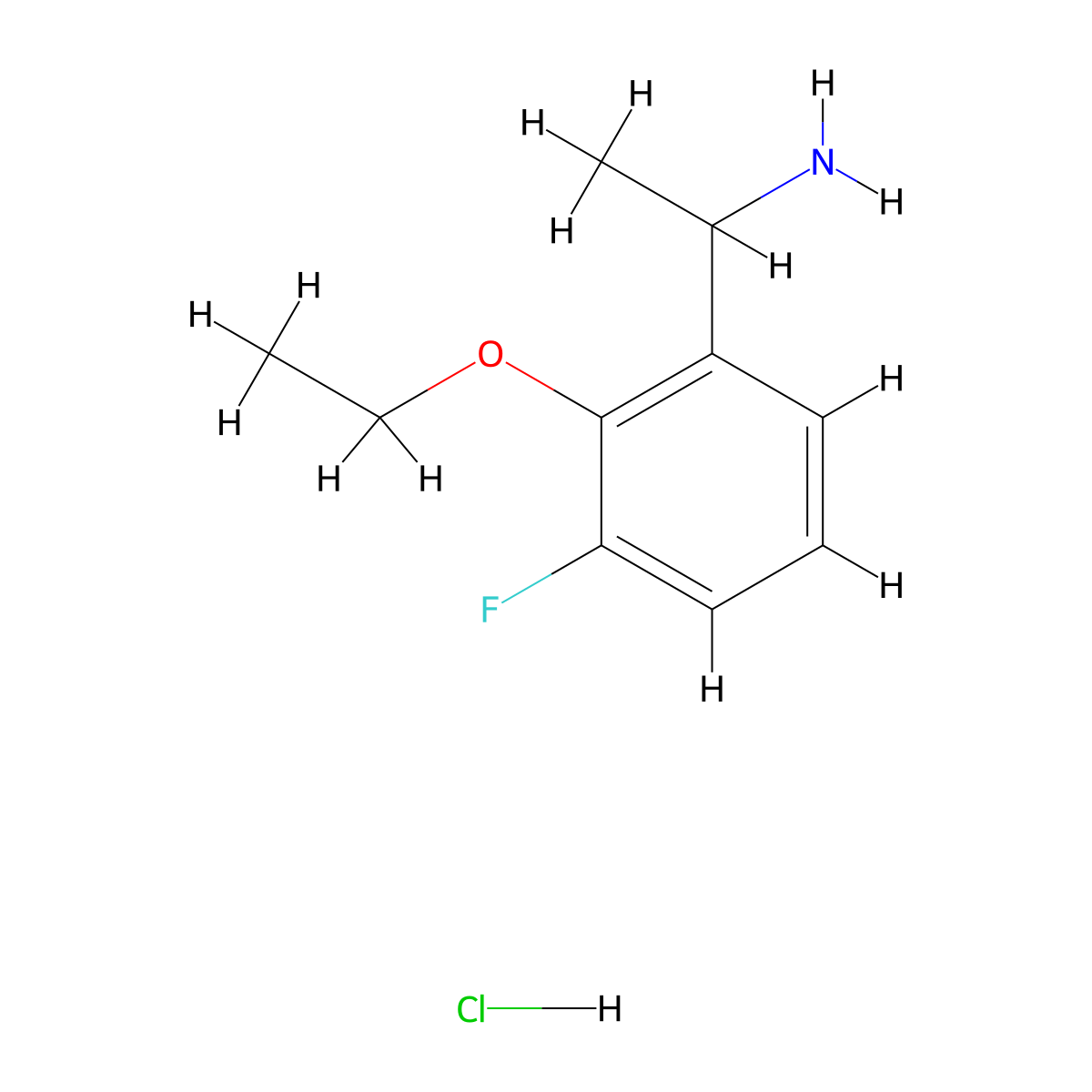 1-(2-Ethoxy-3-fluoro-phenyl)-ethylamine hydrochloride molecular structure, CAS 2206311-74-0