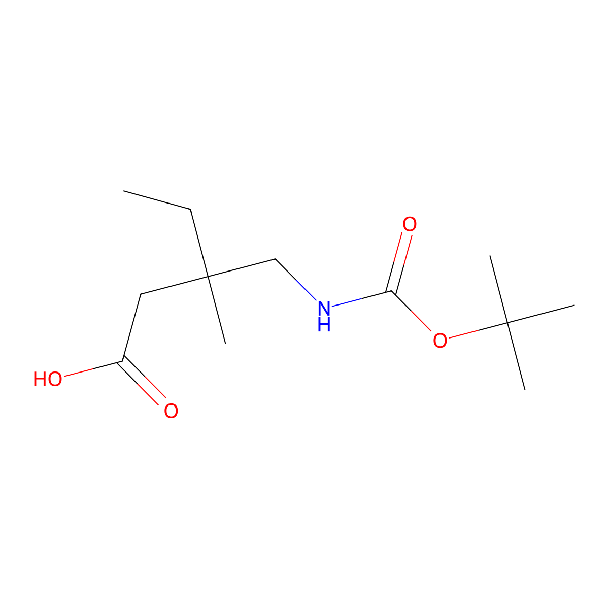 3-({[(Tert-butoxy)carbonyl]amino}methyl)-3-methylpentanoic acid molecular structure, CAS 2206322-45-2
