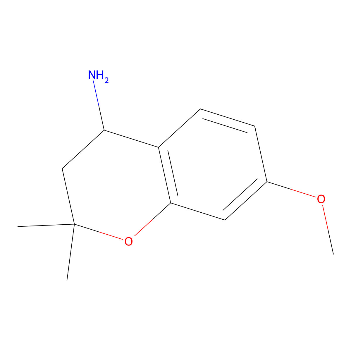 (7-Methoxy-2,2-dimethyl-3,4-dihydro-2H-chromen-4-YL)amine molecular structure, CAS 220634-33-3