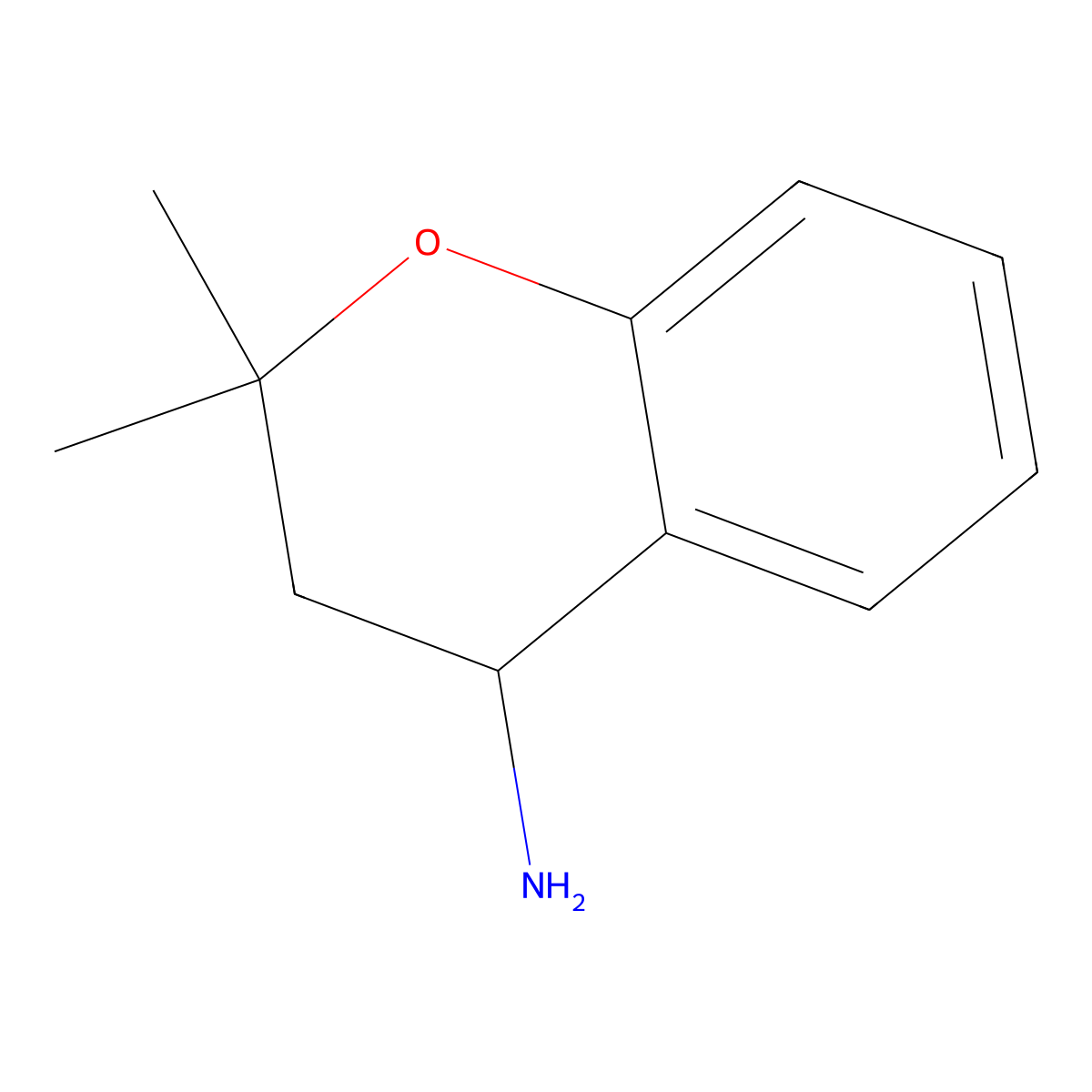 2,2-dimethyl-3,4-dihydro-2H-1-benzopyran-4-amine molecular structure, CAS 220634-41-3