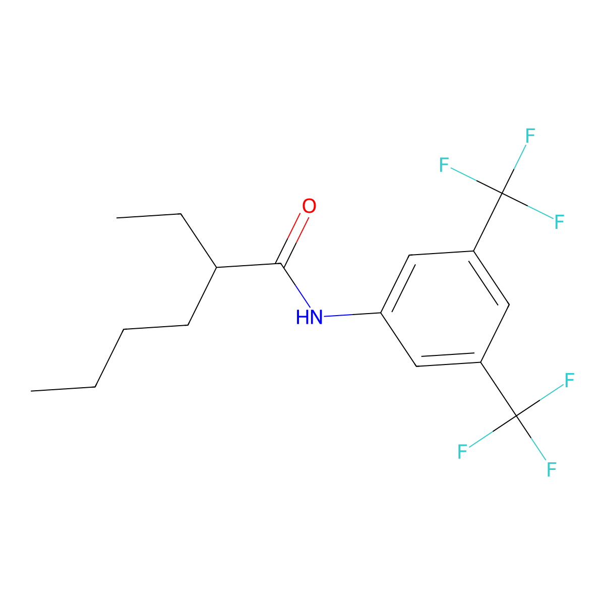 N-[3,5-bis(trifluoromethyl)phenyl]-2-ethylhexanamide molecular structure, CAS 220634-87-7