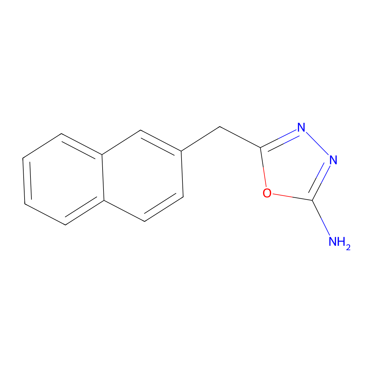 5-(Naphthalen-2-ylmethyl)-1,3,4-oxadiazol-2-amine molecular structure, CAS 220635-18-7