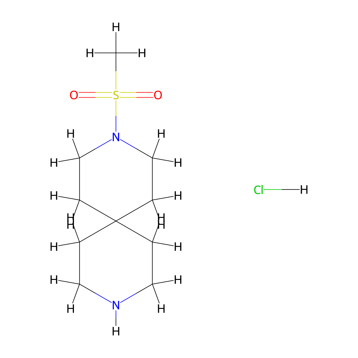 3-(Methylsulfonyl)-3,9-diazaspiro[5.5]undecane hcl molecular structure, CAS 2206360-37-2