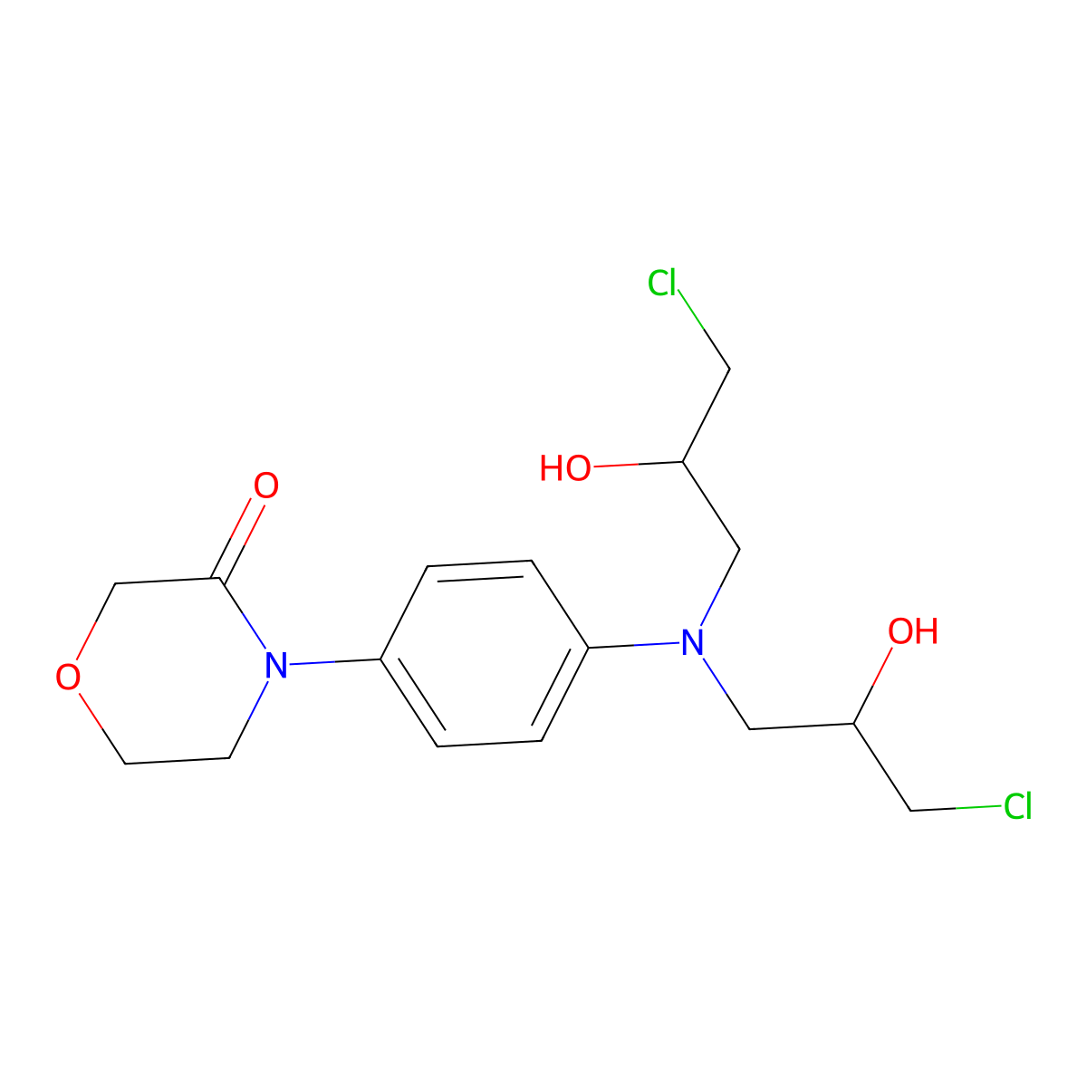 4-(4-(Bis(3-chloro-2-hydroxypropyl)amino)phenyl)morpholin-3-one molecular structure, CAS 2206360-84-9