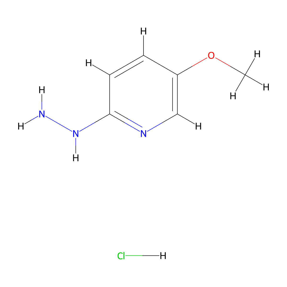 2-Hydrazinyl-5-methoxypyridine hydrochloride molecular structure, CAS 2206364-88-5
