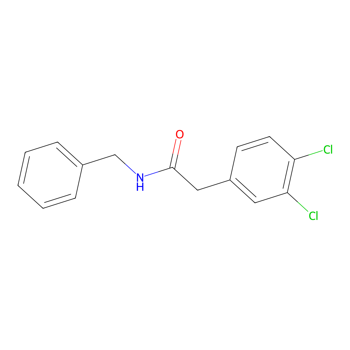 N-benzyl-2-(3,4-dichlorophenyl)acetamide molecular structure, CAS 220639-92-9