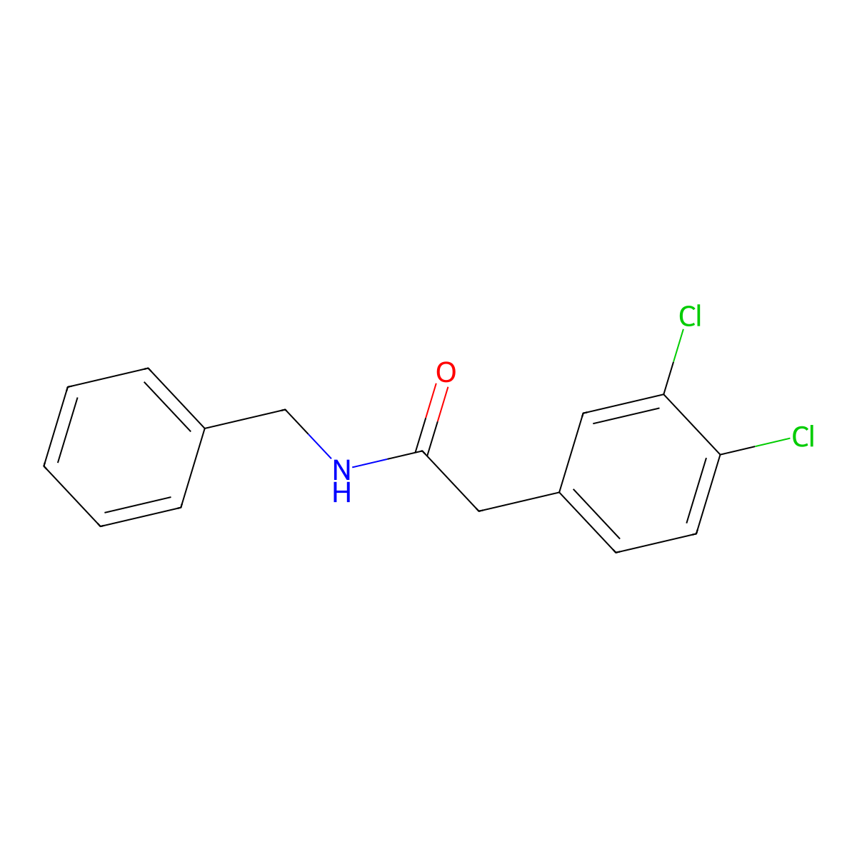 N-benzyl-2-(3,4-dichlorophenyl)acetamide molecular structure, CAS 220639-92-9